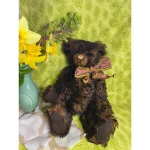 Artist Handmade Mohair Teddy Bear Ruthie O'Neill Teddy Loves Company 14" 1990s.